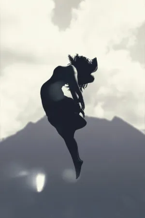 Silhouette Of A Dancer In Mid-Air