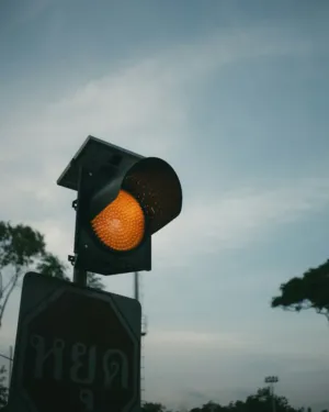 Traffic Light At Dusk