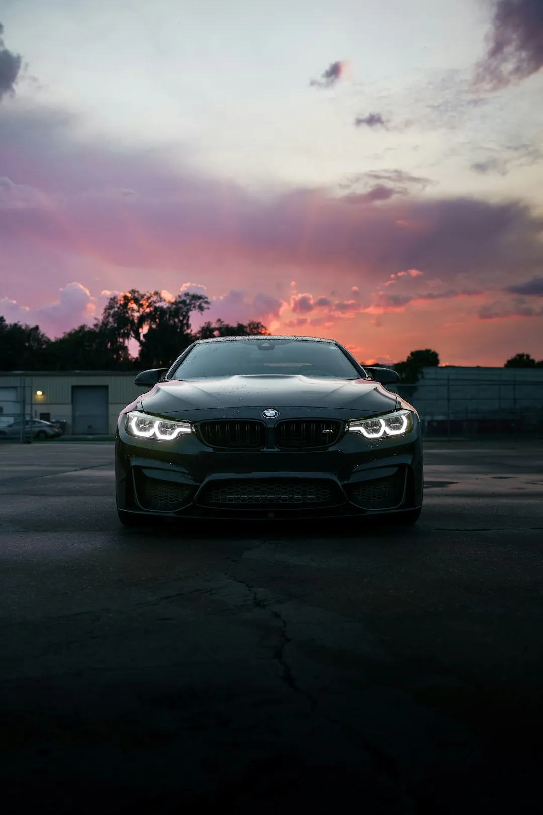 Black Bmw At Sunset