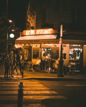 Parisian Cafe At Night