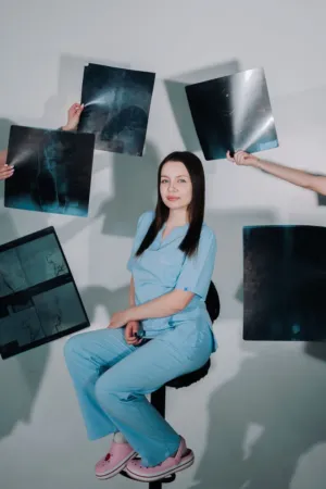 Medical Professional With X-Rays