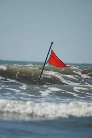 Red Flag In The Surf