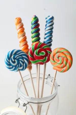 Colorful Lollipops In A Jar
