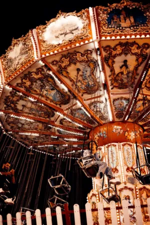 Amusement Park Ride At Night