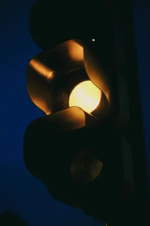 Traffic Light At Night
