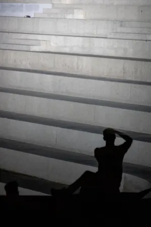 Silhouette On Steps