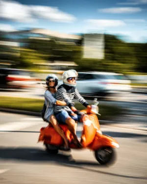 Couple On Scooter