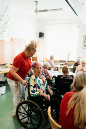 Assisting Elderly In A Nursing Home