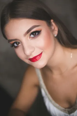 Red Lipstick And Smiling Woman