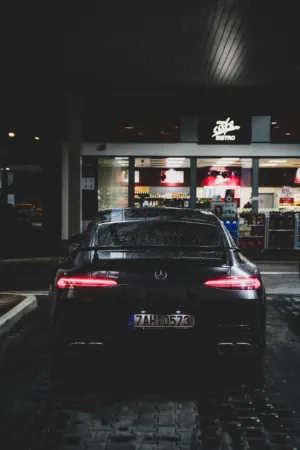 Black Mercedes Amg Gt At Night