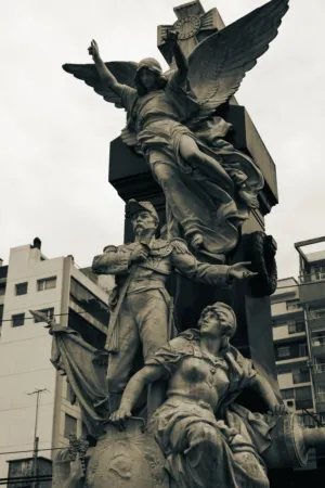 Angel Statue In Urban Setting