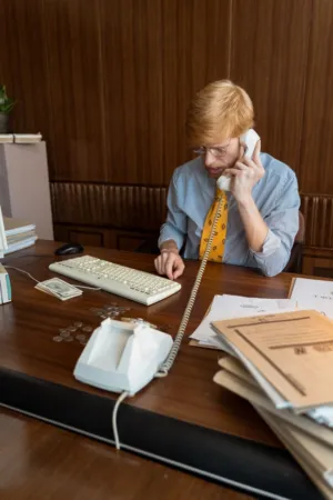 Office Worker On Phone