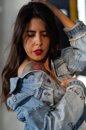 Denim Jacket With Graffiti