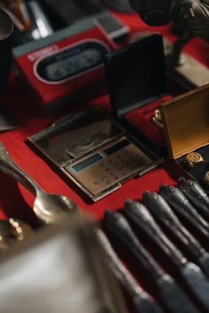 Vintage Calculator And Cutlery