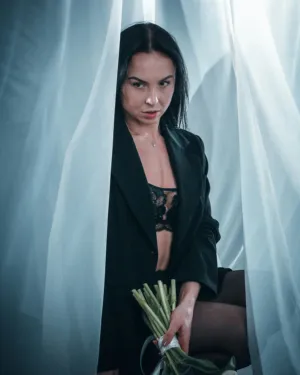 Elegant Woman With Flowers