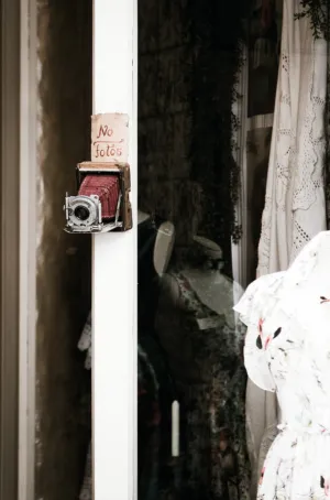 Vintage Camera In Shop Window