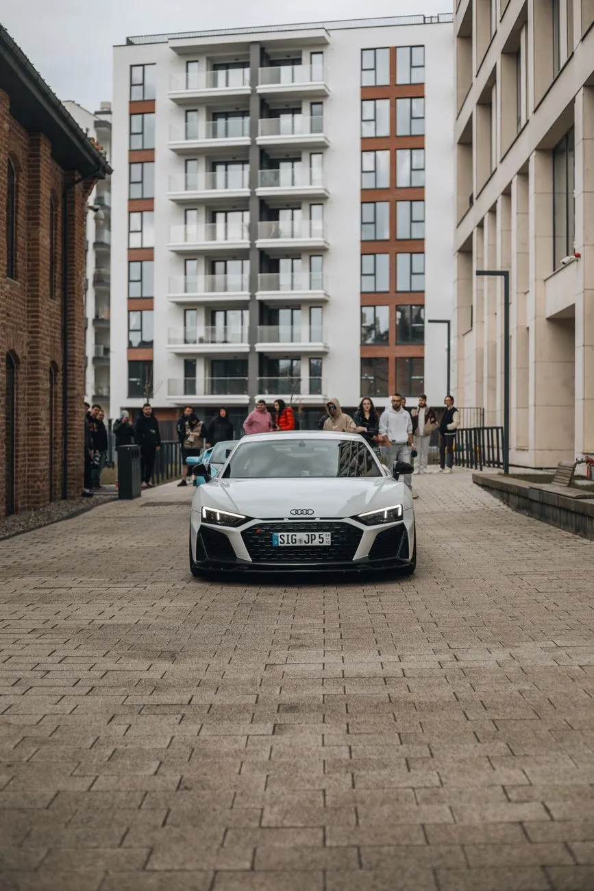 Modern Cityscape With Luxury Car