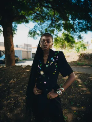 Black Fashion Model Outdoors