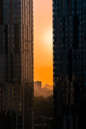 Sunset Between Skyscrapers