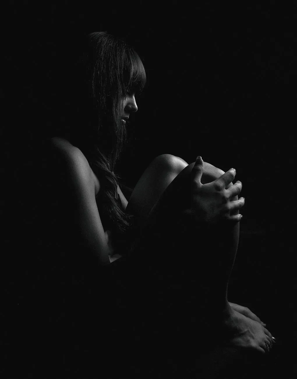 Surreal Black And White Portrait