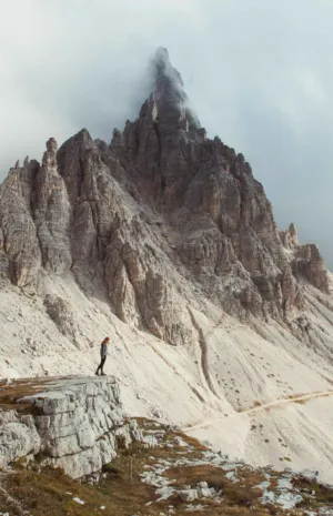 Person On A Mountain Ridge