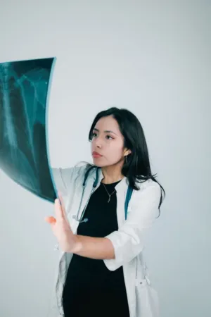 Medical Professional Examining X-Ray