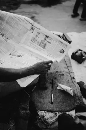 Reading Newspaper