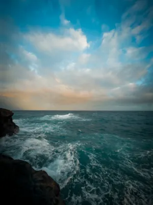Ocean Waves At Sunset