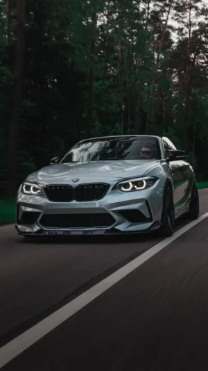 Silver Bmw M2 Coupe In Motion