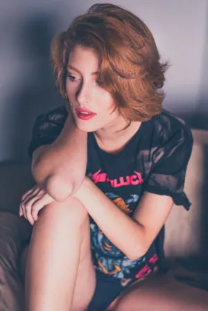 Redhead In Metallica Shirt