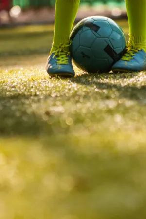 Soccer Player'S Feet And Ball