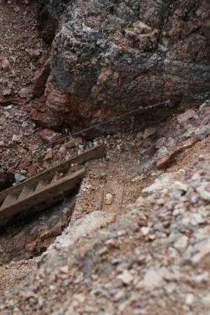 Rustic Ladder In A Rock Quarry
