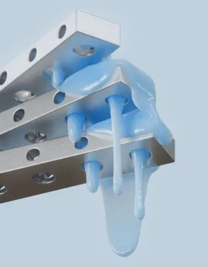 Blue Slime On Metal Structure