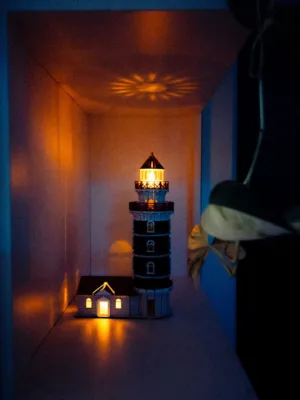 Miniature Lighthouse Scene