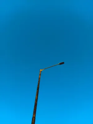 Street Lamp Against Clear Blue Sky