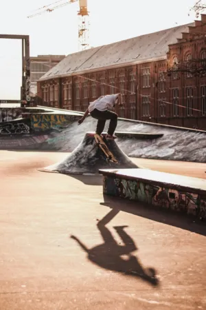 Skateboarder In Action