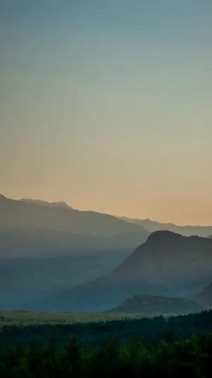 Mountain Range At Sunset