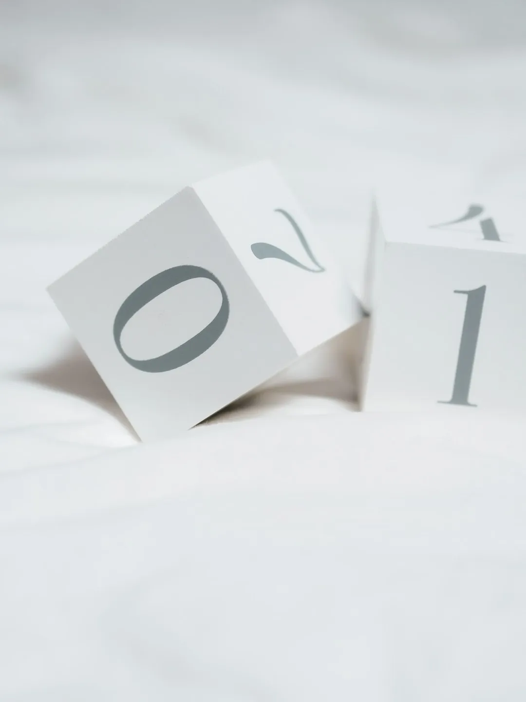 White Cubes With Numbers