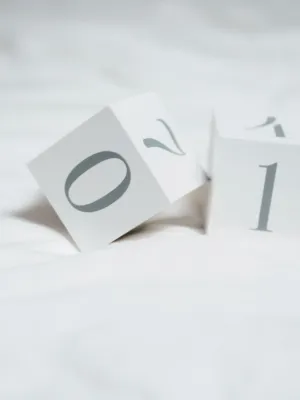 White Cubes With Numbers