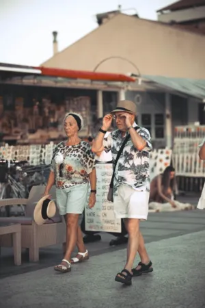 Couple Walking In A Market