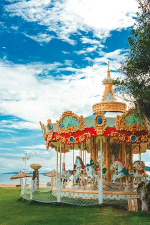 Colorful Carousel By The Sea