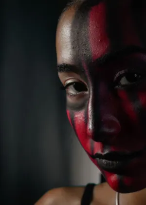 Red And Black Face Art