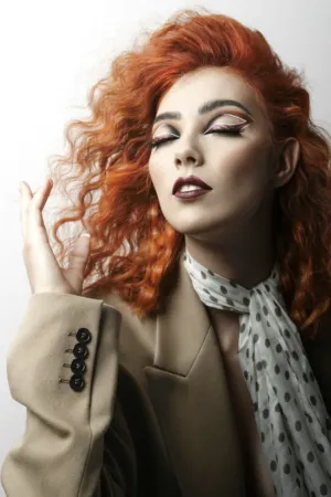 Redhead Model In Stylish Outfit
