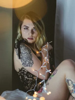 Tattooed Beauty With Fairy Lights