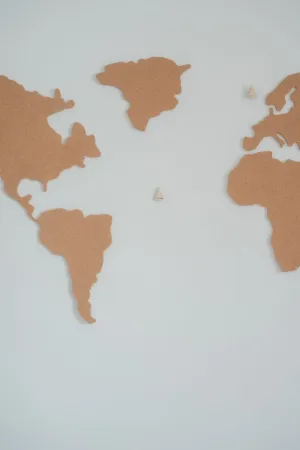 Cork World Map Wall Art