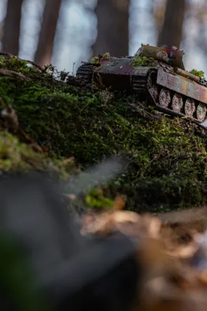 Miniature Tank In Forest