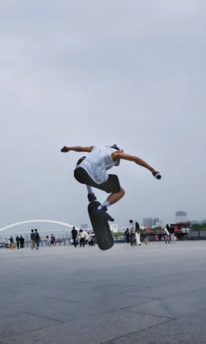 Skateboarder In Action