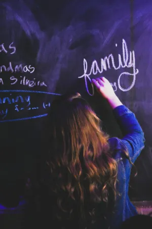 Writing Family On A Chalkboard