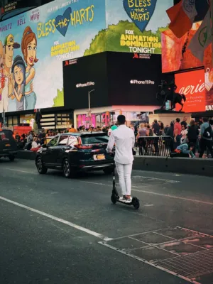 Times Square Scooter Rider