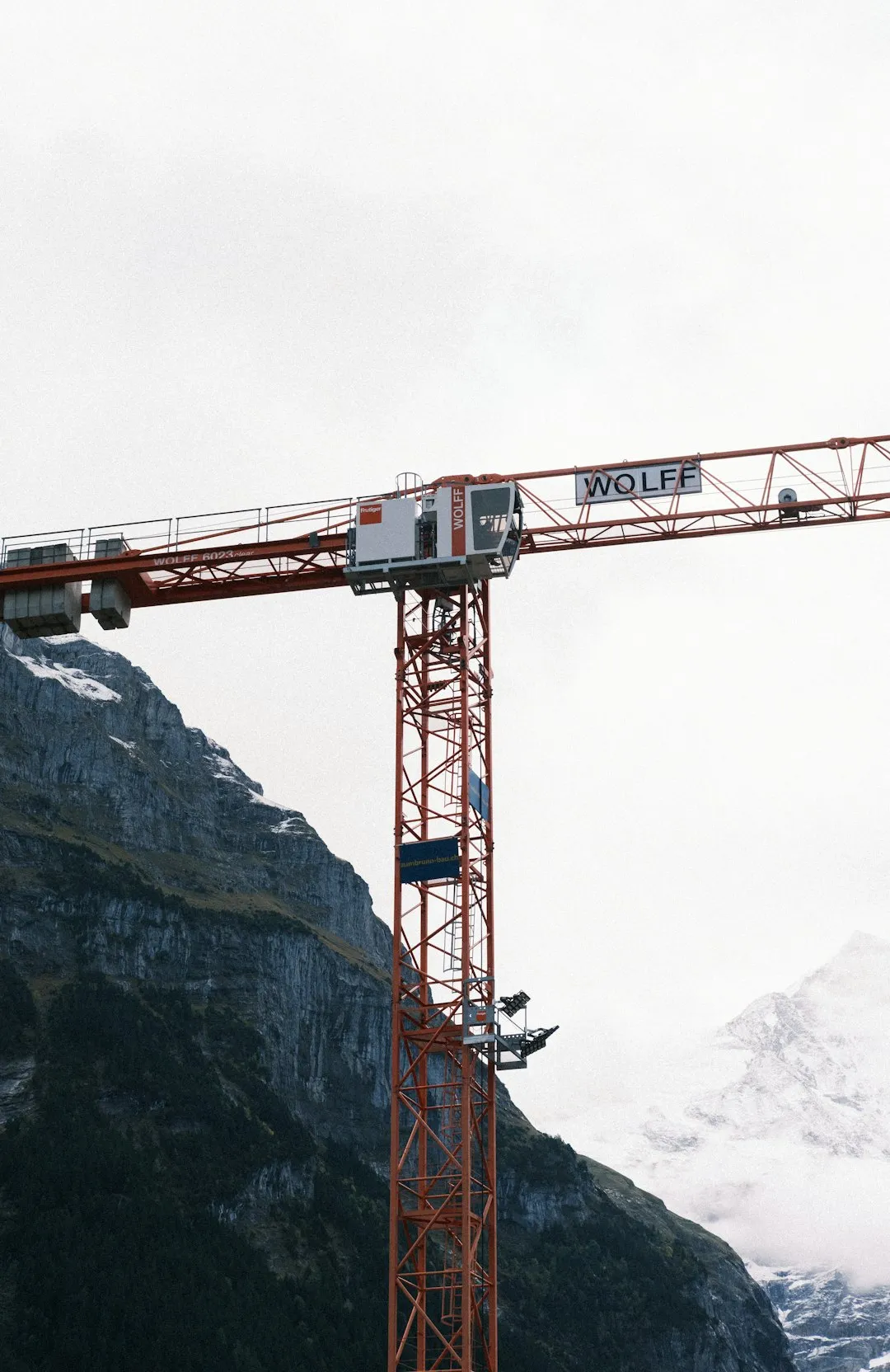 Construction Crane In Mountains